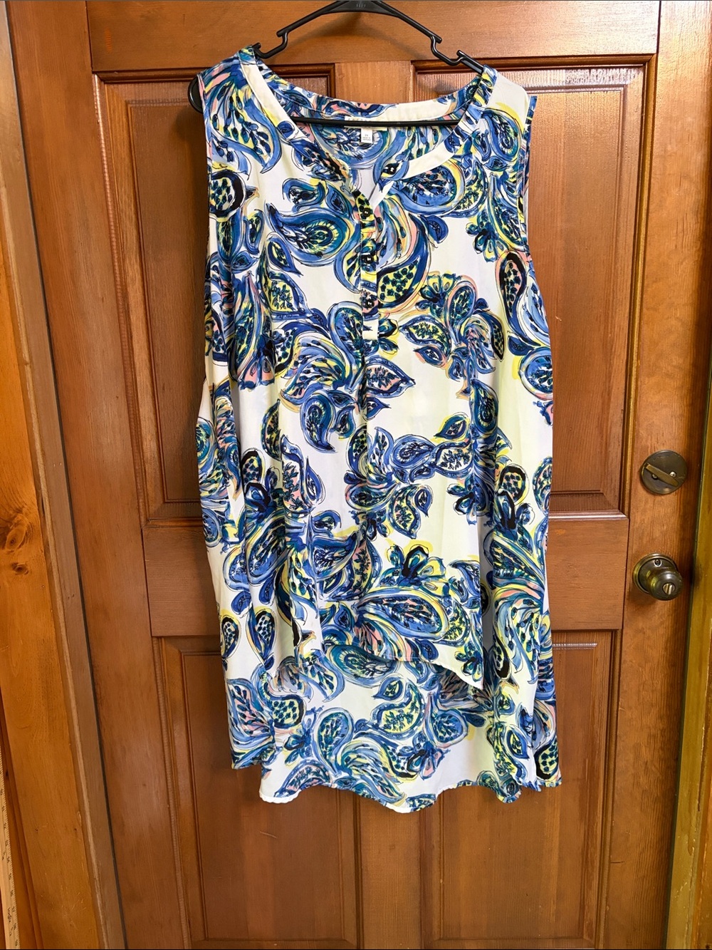 Spense Sleeveless Paisley Print Top Size 2X